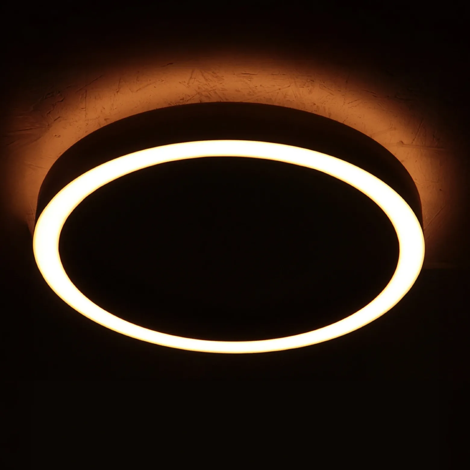 lámpara LED de techo Ringlux gris acero, Ø 30 cm, metal, 2700 K