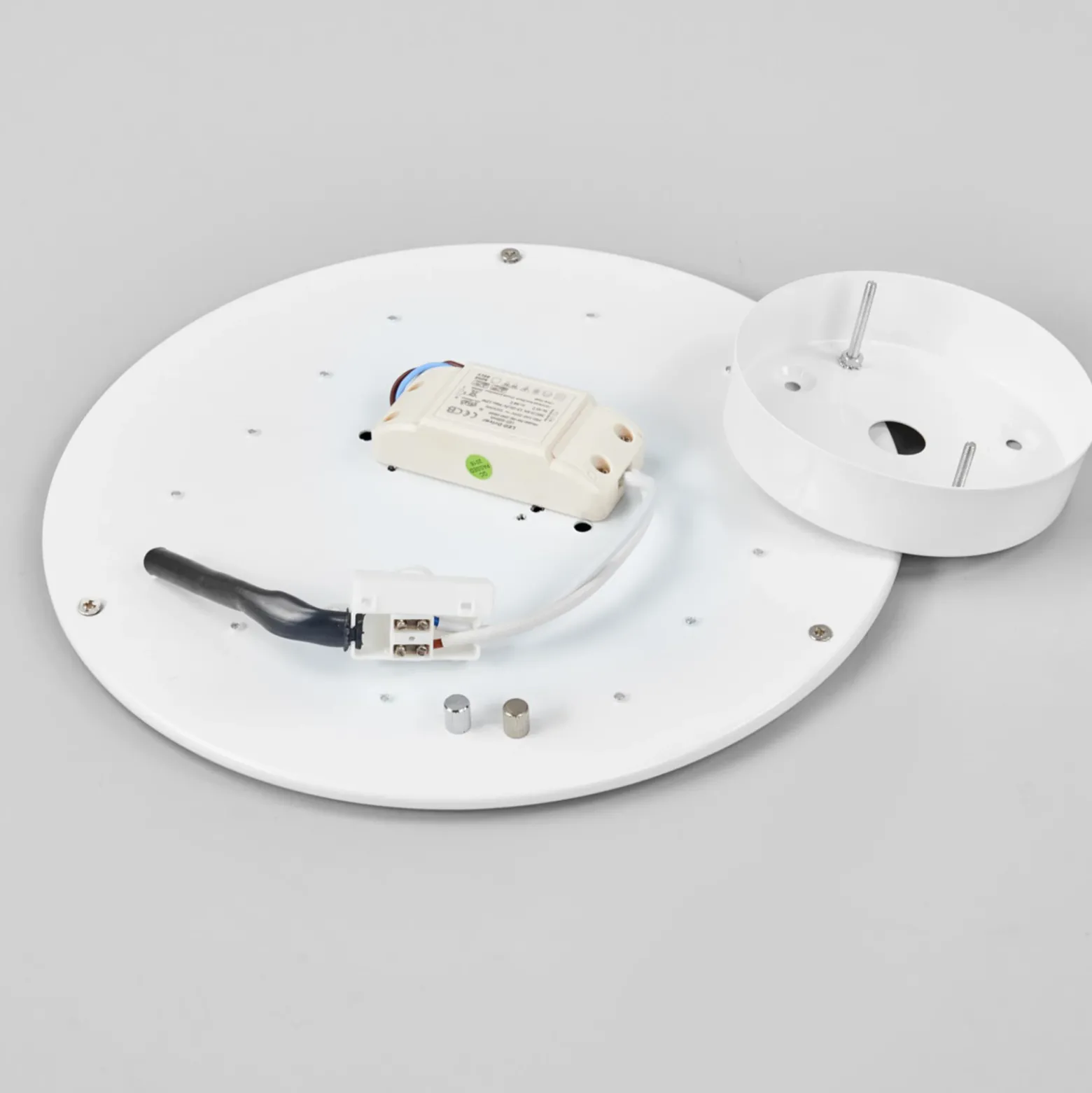 Lámpara LED de techo Saira de Lindby, Ø 30 cm, blanca, textil