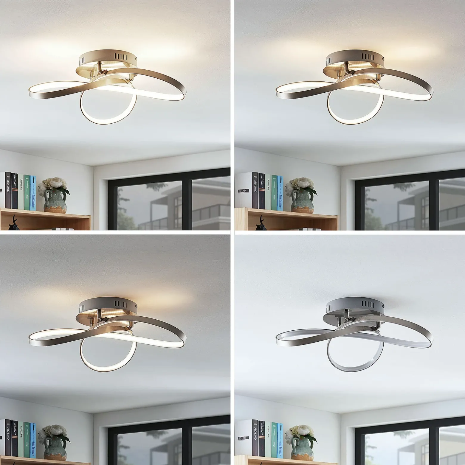 Lámpara LED de techo Saliha con formas modernas