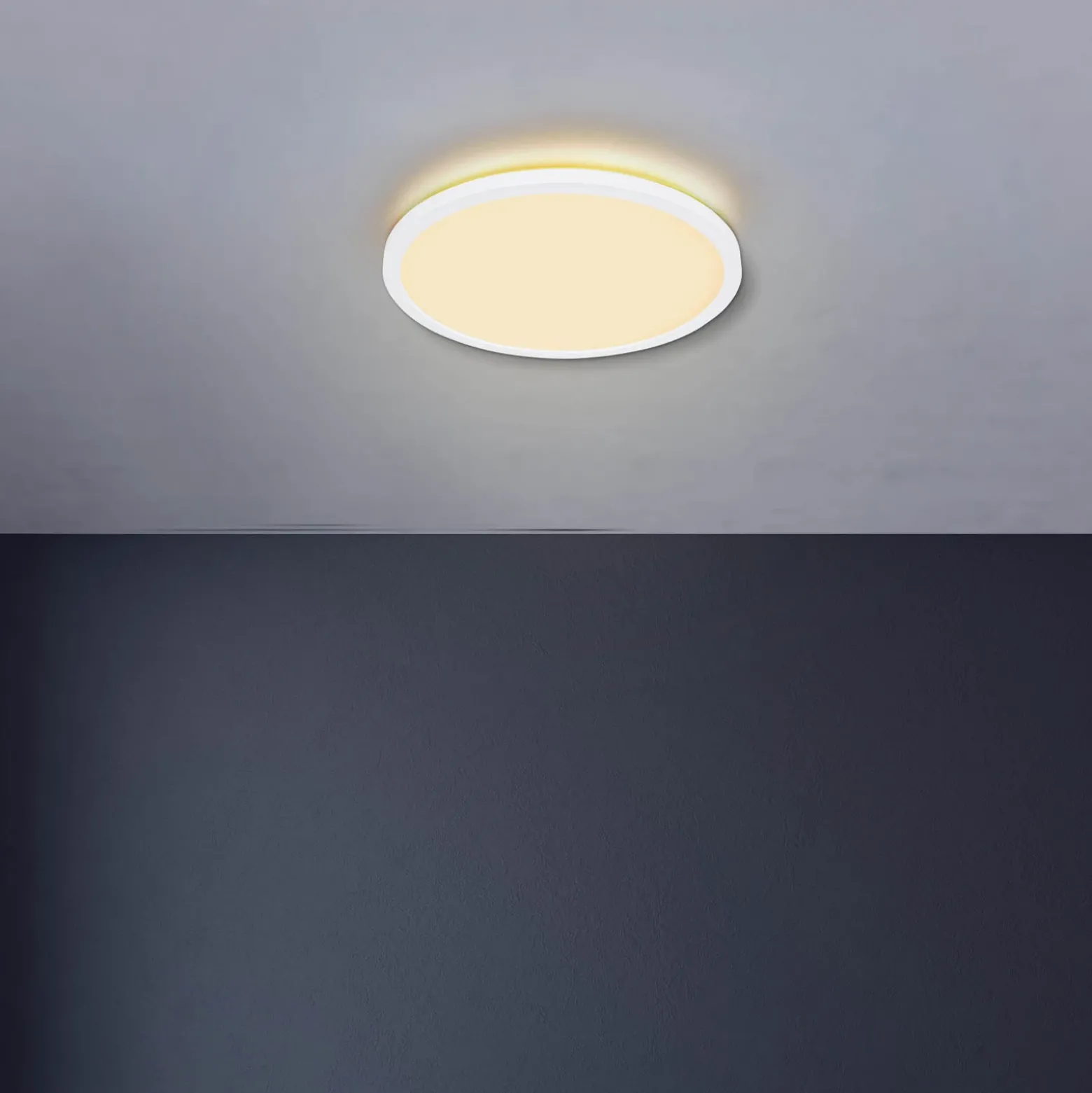Lámpara LED de techo Sapana, blanca, Ø 42 cm, plástico, IP44