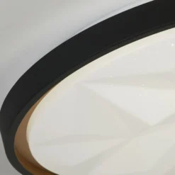 Lámpara LED de techo Satellite negro Ø 42cm acero control remoto