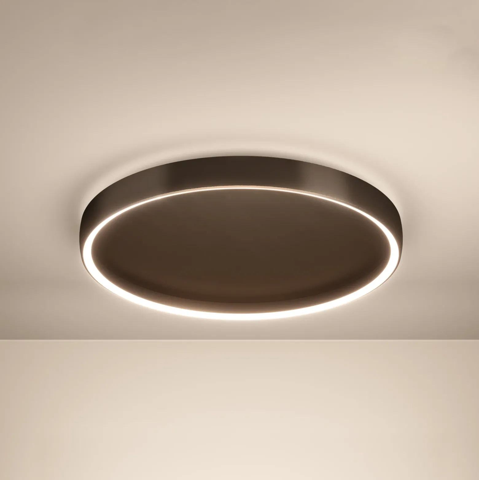 Lámpara LED de techo Stars of Light Trabuco, negro/marrón, 55 cm