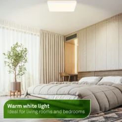 Lámpara LED de techo Tava A, CCT, 29 x 29 cm, blanca, control remoto