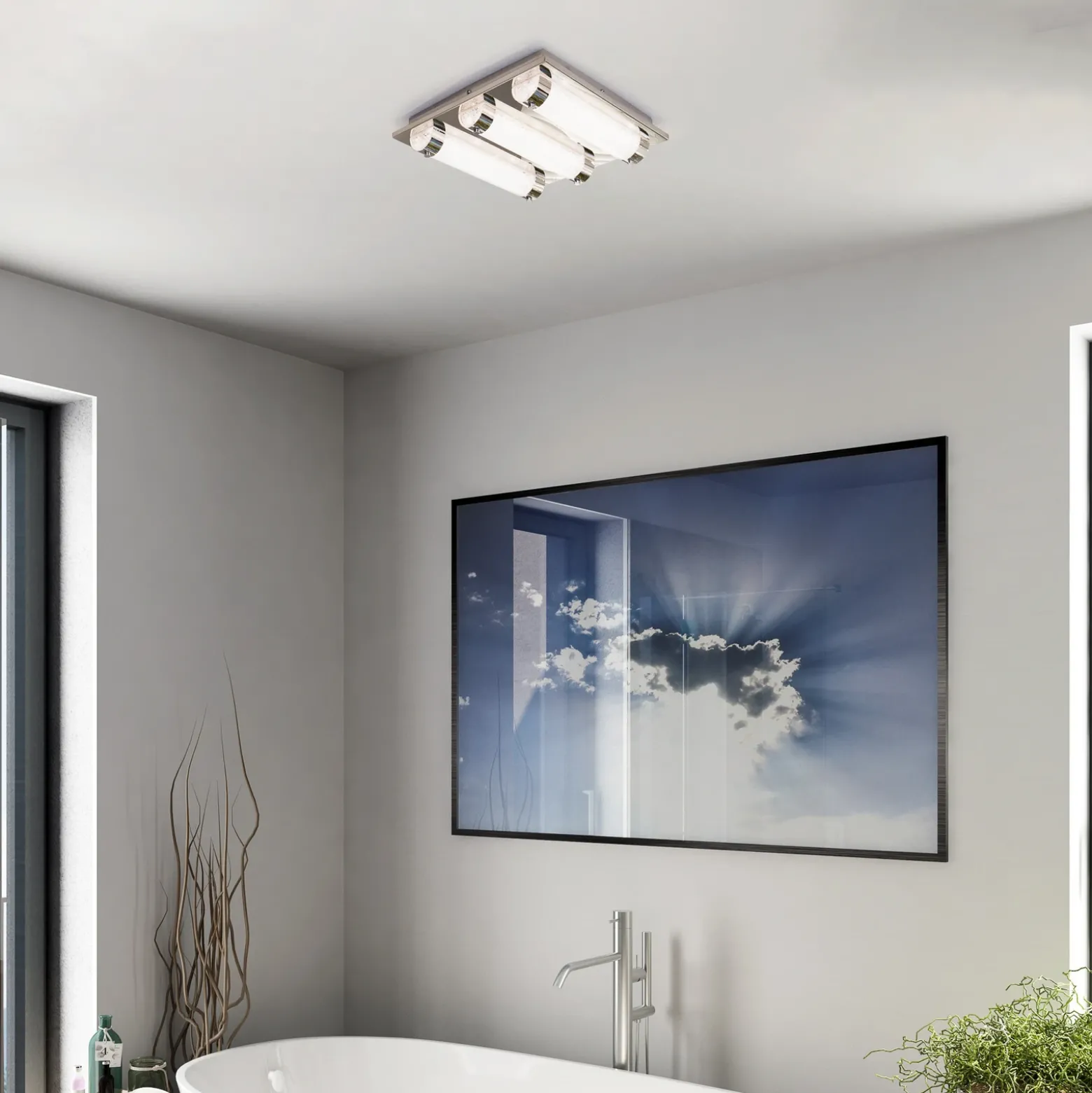 Lámpara LED de techo Tolorico, 35 cm cuadrada