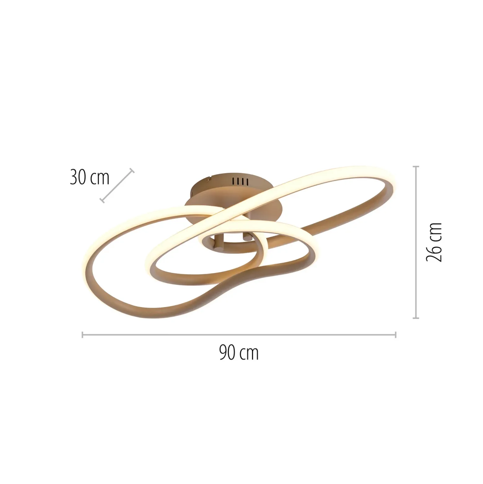Lámpara LED de techo TWIST, color beige, 90 cm de largo, metal, Switchdim