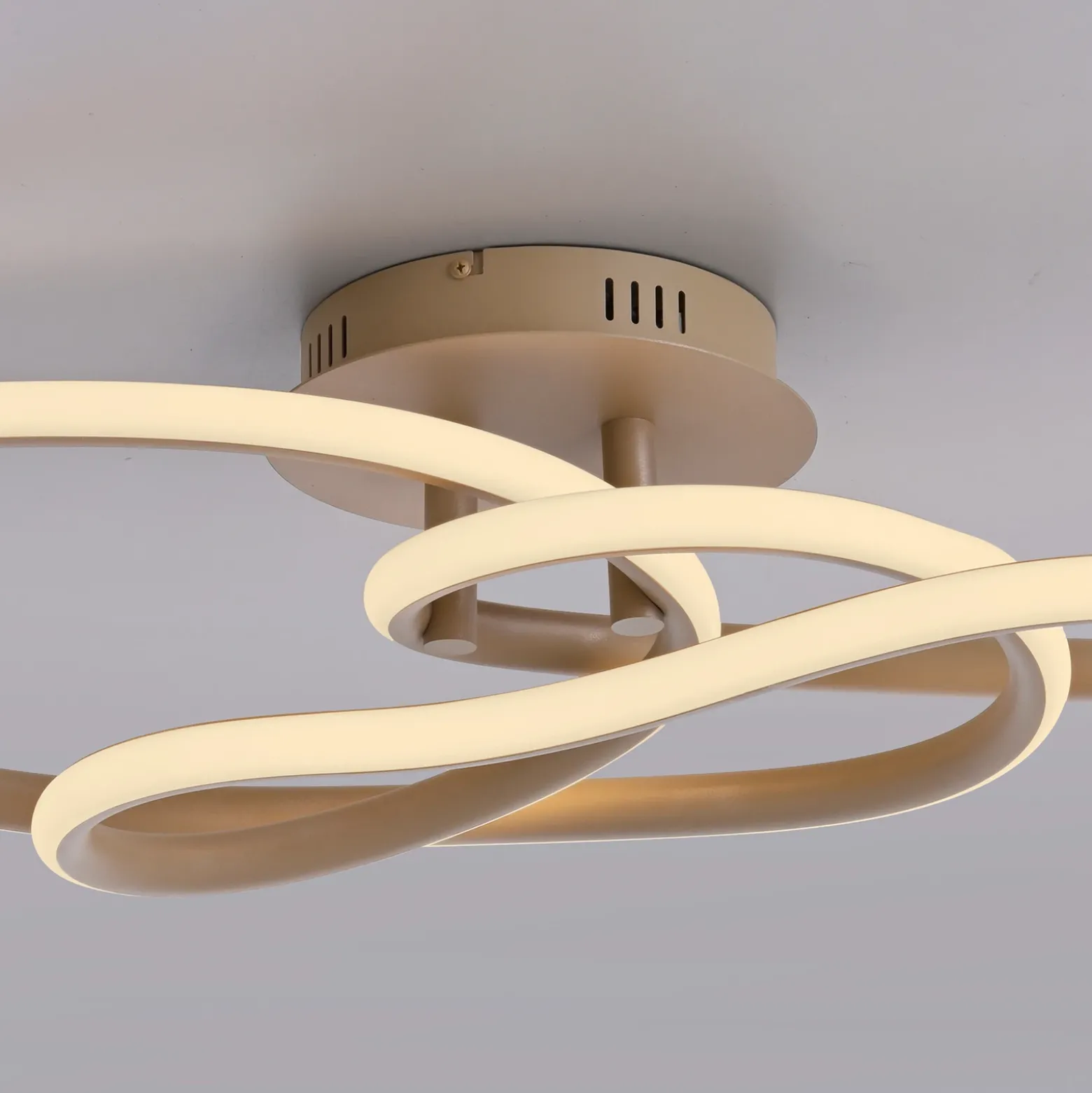 Lámpara LED de techo TWIST, color beige, 90 cm de largo, metal, Switchdim
