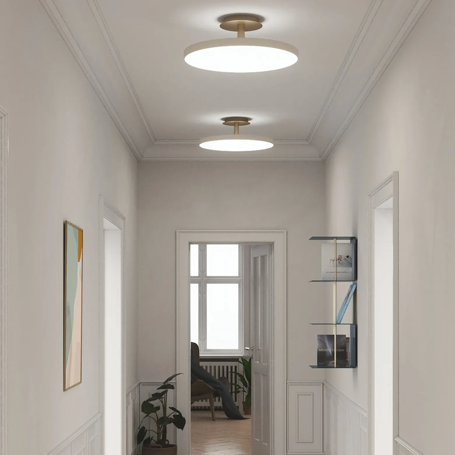Lámpara LED de techo UMAGE Asteria UP PLUS, blanco perla, Ø 31 cm CCT