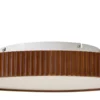 lámpara LED de techo Velua de Lindby, blanco/madera oscura, CCT, Ø 50 cm