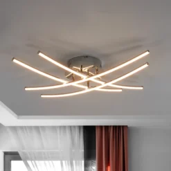 Lámpara LED de techo Yael de Lindby, color cromo, metal, 67 cm de largo