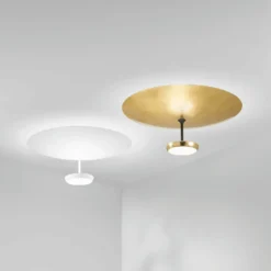 Lámpara LED de techo Yuko, blanca, metal, 23 cm de altura, atenuable