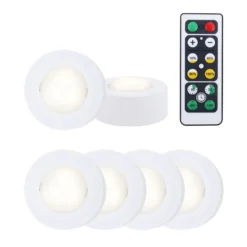 Lámpara LED para armario, control remoto, Set de 6