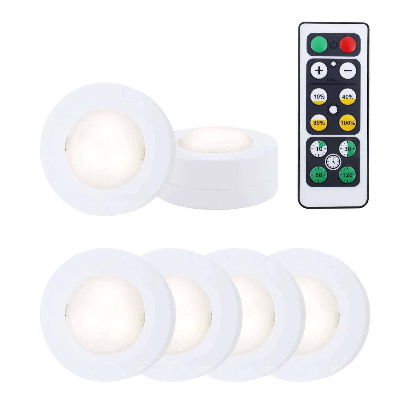 Lámpara LED para armario, control remoto, Set de 6