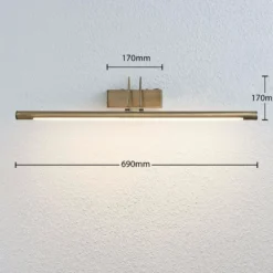 Lámpara LED para cuadros Mailine, latón antiguo