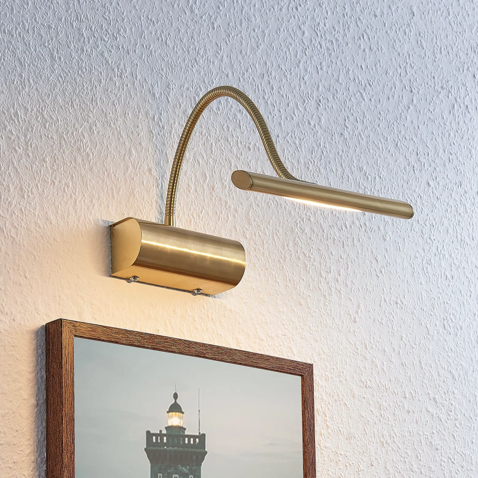 Lámpara LED para cuadros Rakel, dorado mate