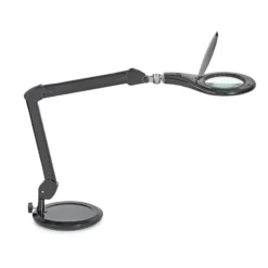 Lámpara LED para puesto de trabajo MAULmakro, negra, 46 cm, con pie