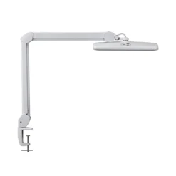 Lámpara LED para puesto de trabajo MAULintro, blanca, 52 cm, base con pinza