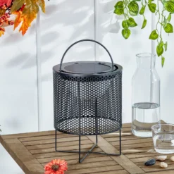 Lámpara LED para terraza Achilleas, RGBW, negra, de Lindby