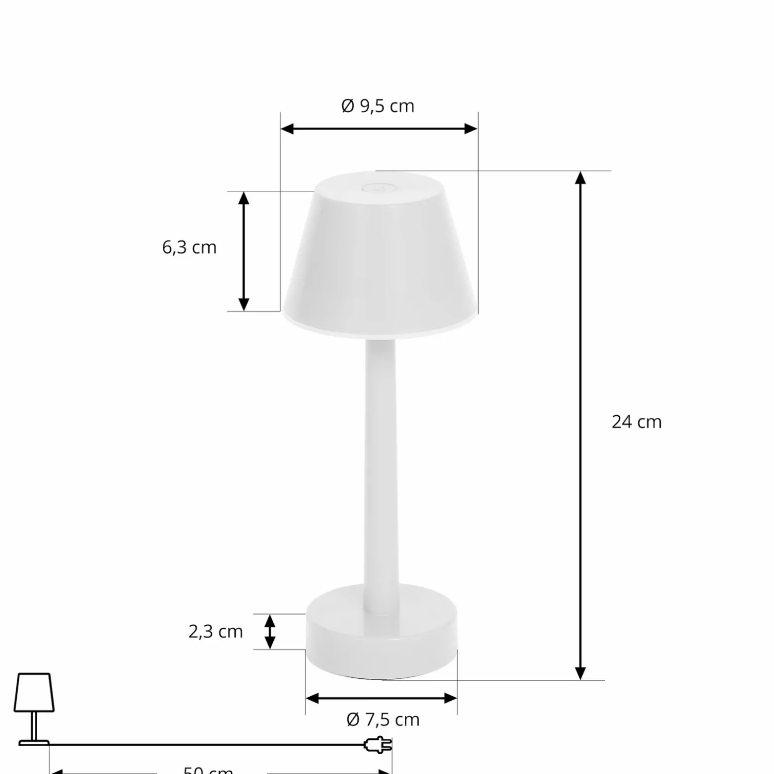 Lámpara LED recargable Lindby Gaja, blanca, USB, IP44, RGBW, atenuable