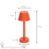 Lámpara LED recargable Lindby Gaja, roja, USB, IP44, RGBW, atenuable