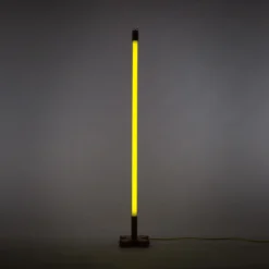 Lámpara LED SELETTI Linea, amarilla, detalles de madera, universal