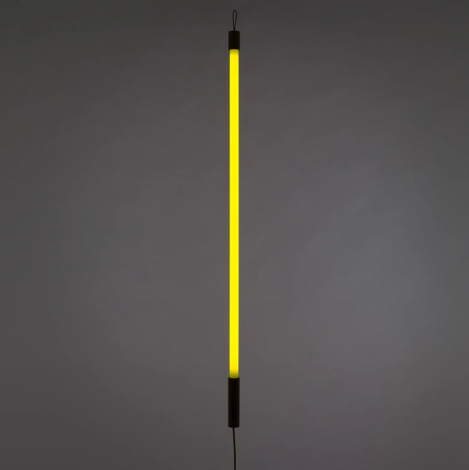 Lámpara LED SELETTI Linea, amarilla, detalles de madera, universal