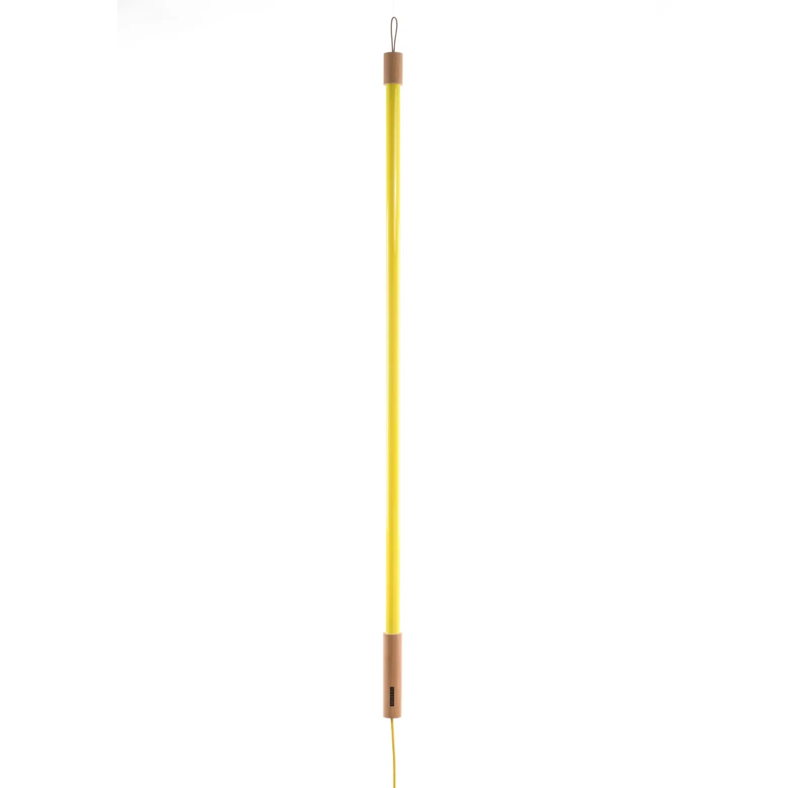 Lámpara LED SELETTI Linea, amarilla, detalles de madera, universal
