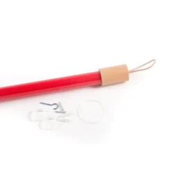 Lámpara LED SELETTI Linea, roja, detalles de madera, universal