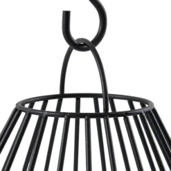 Lámpara LED solar Kelda de Lindby, negra, metal, 38 cm, atenuable.