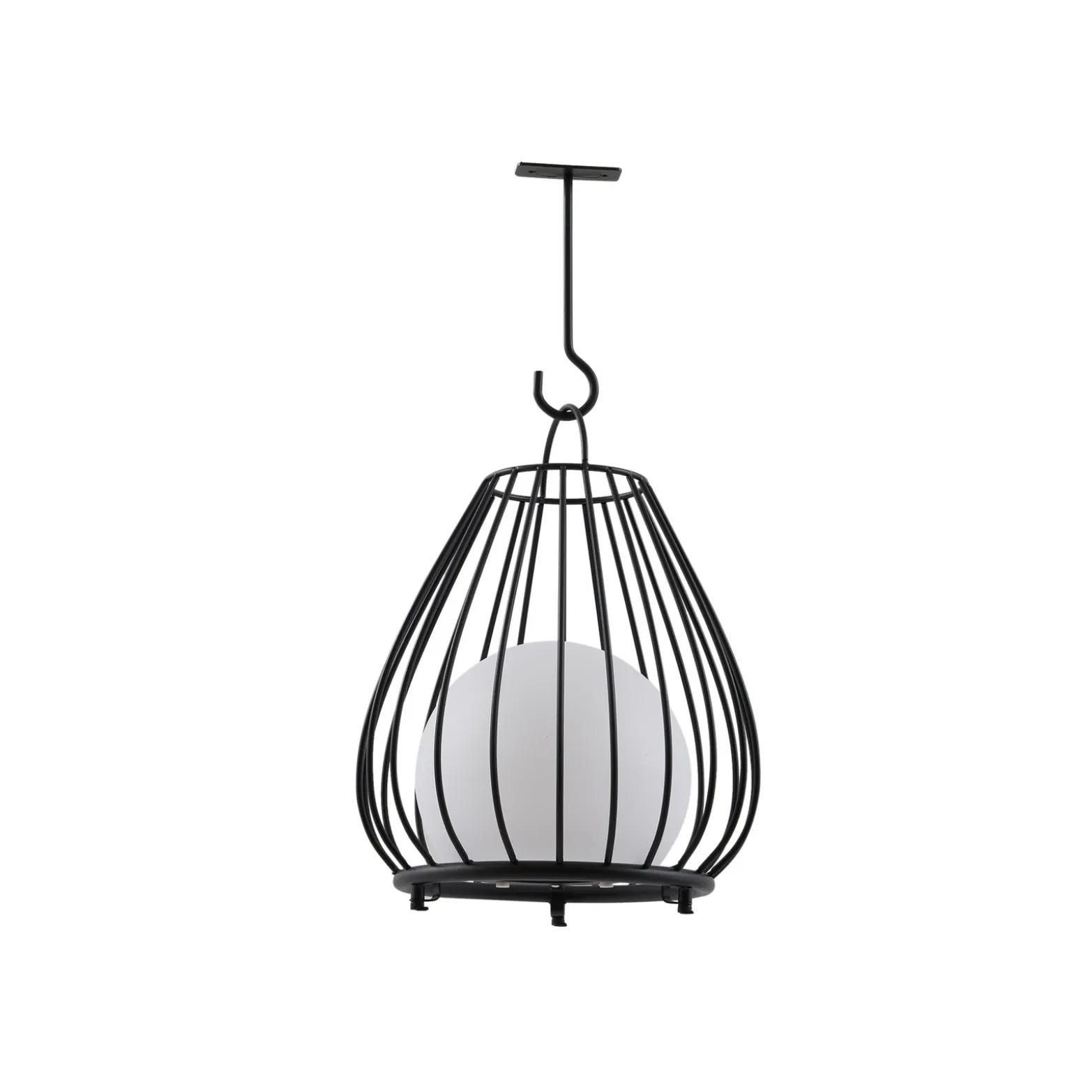 Lámpara LED solar Kelda de Lindby, negra, metal, 38 cm, atenuable.