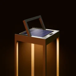 Lámpara LED solar Numove, gris grafito, altura 52,5 cm