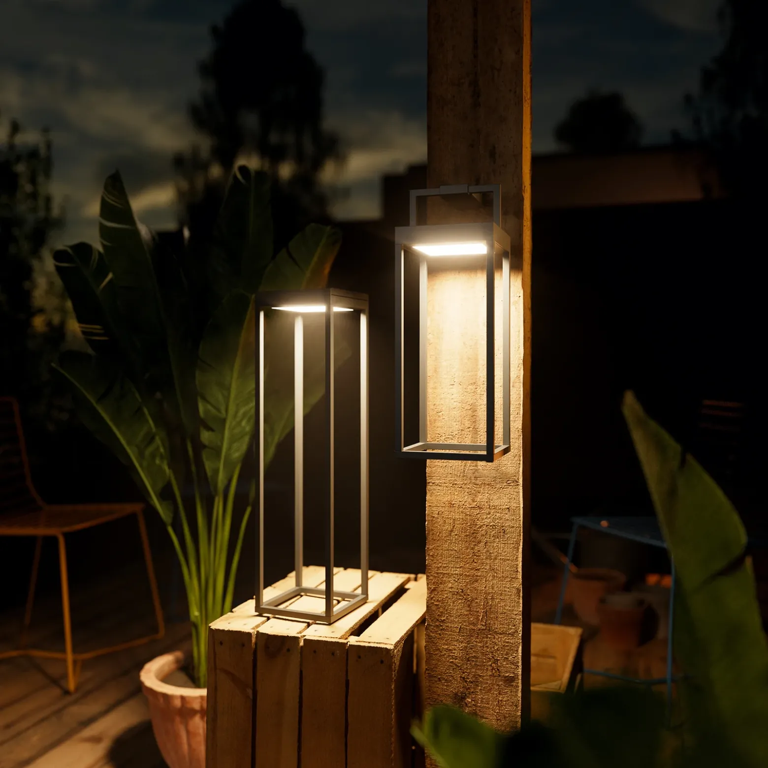Lámpara LED solar Numove, gris grafito, altura 52,5 cm