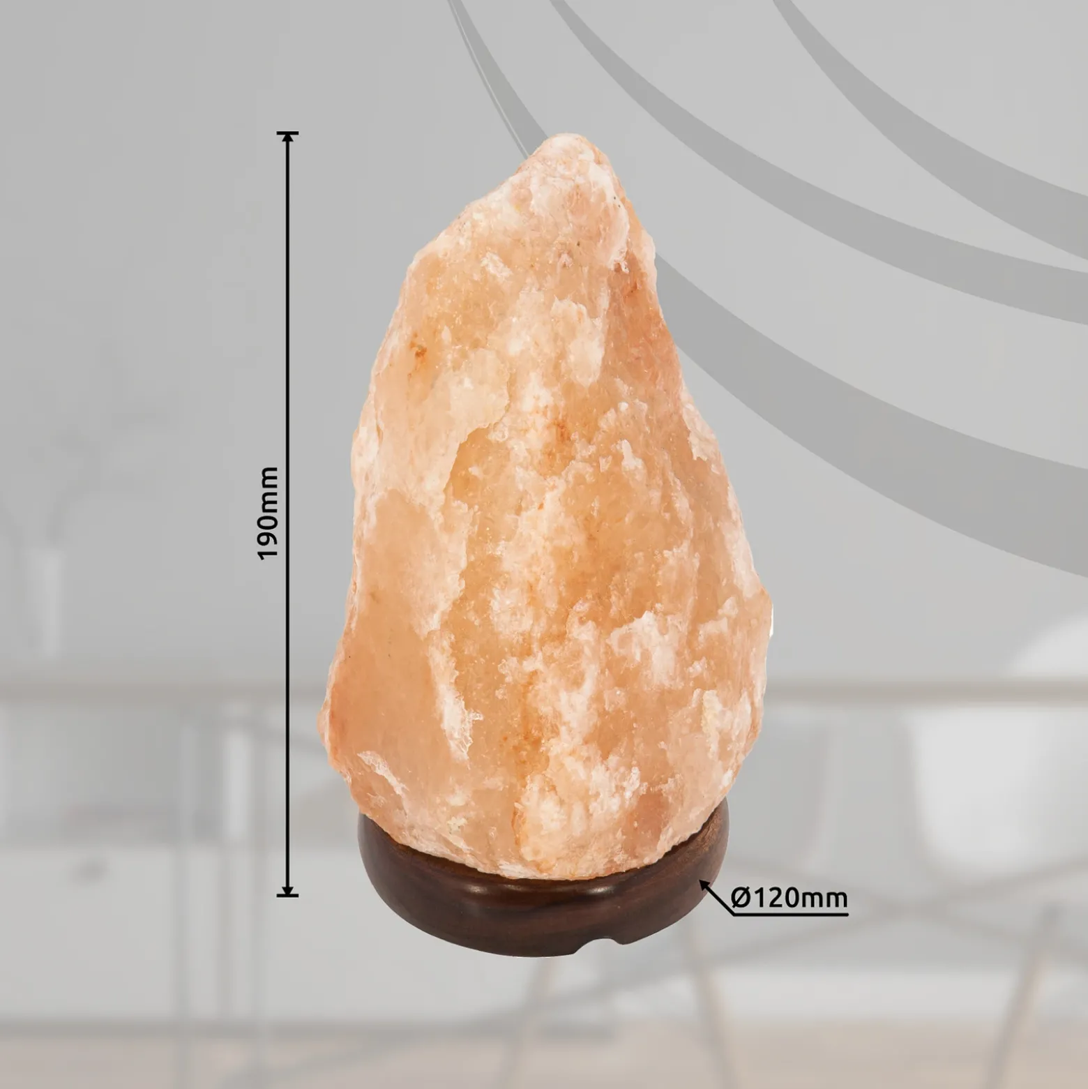 Lámpara mesa de cristal de sal Stone color natural