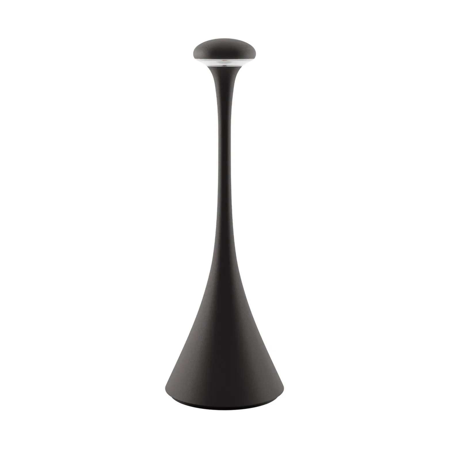 Lámpara mesa LED batería Nudrop, IP54, negro noche