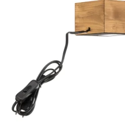Lámpara mesa Woody, pie de madera, 12 cm x 12 cm