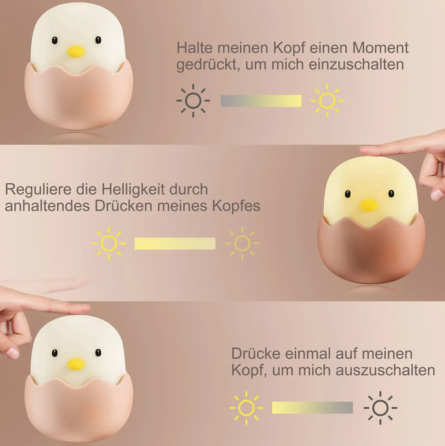 Lámpara nocturna LED Eggy Egg con batería