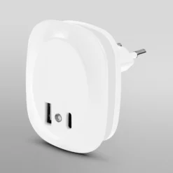 Lámpara nocturna LED para enchufe LUNETTA EDGE de OSRAM, blanca, con sensor