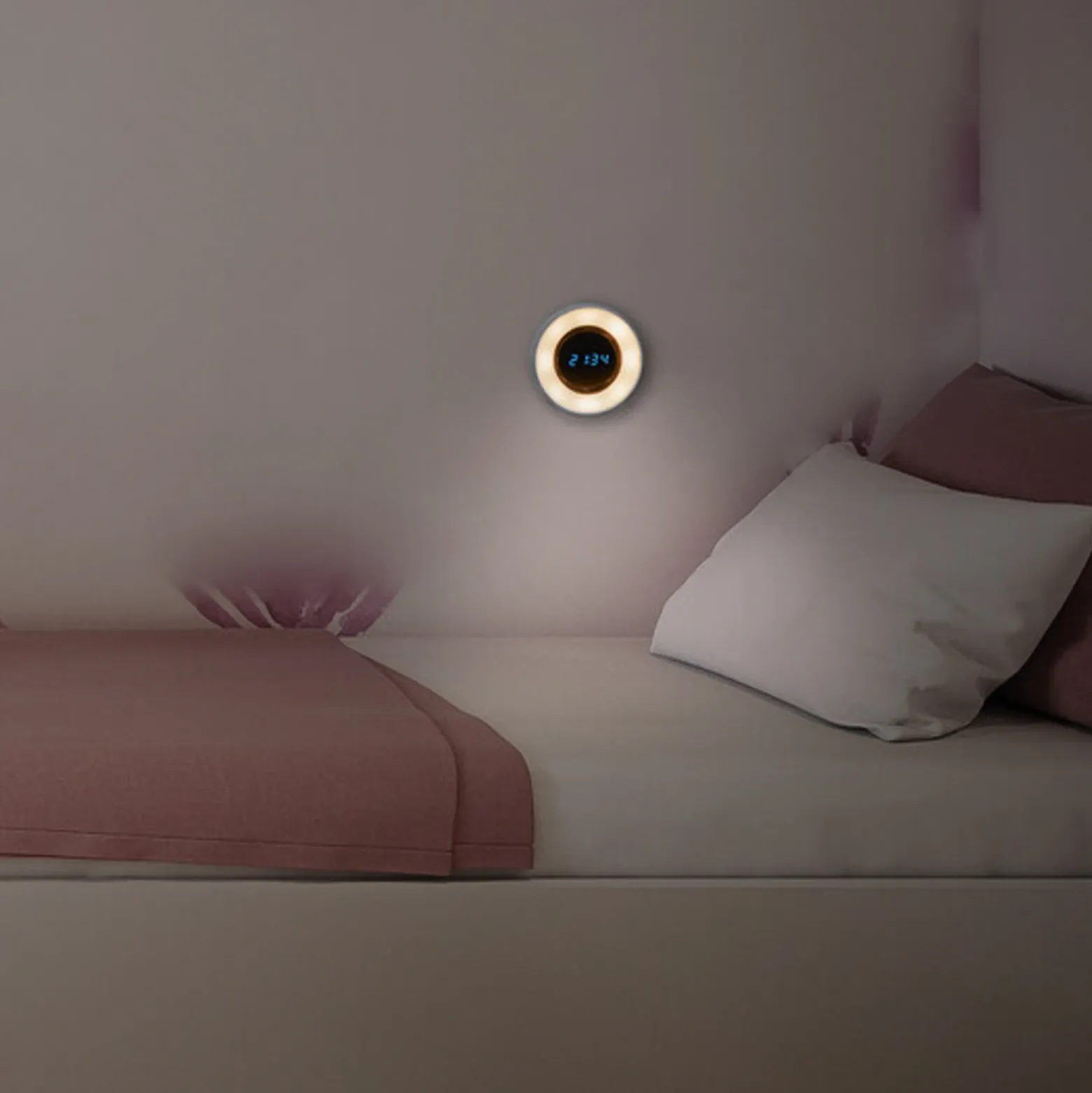 Lámpara nocturna LED recargable NIGHTLUX CLOCK de OSRAM, blanca, reloj, CCT