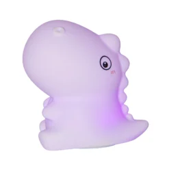 Lámpara nocturna LED recargable «Dino», blanca, altura 15 cm, RGB, táctil