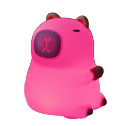 Lámpara nocturna LED recargable «Capibara», blanca/marrón, 11 cm, RGB, táctil