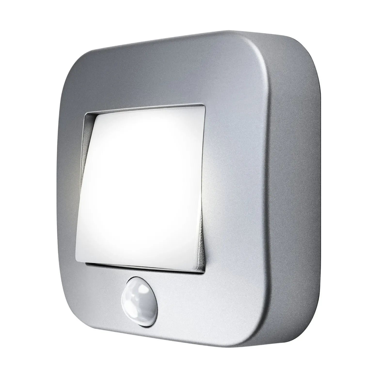 Lámpara nocturna OSRAM NIGHTLUX HALL, sensor plateado, batería IP54