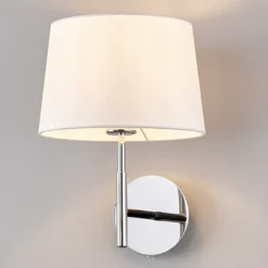 Lámpara pared Dorothea pantalla tela blanca