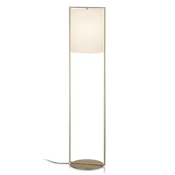 Lámpara pie Alva efecto bronce pantalla blanco dim