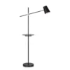 Lámpara pie Linear, estación de carga USB, negro