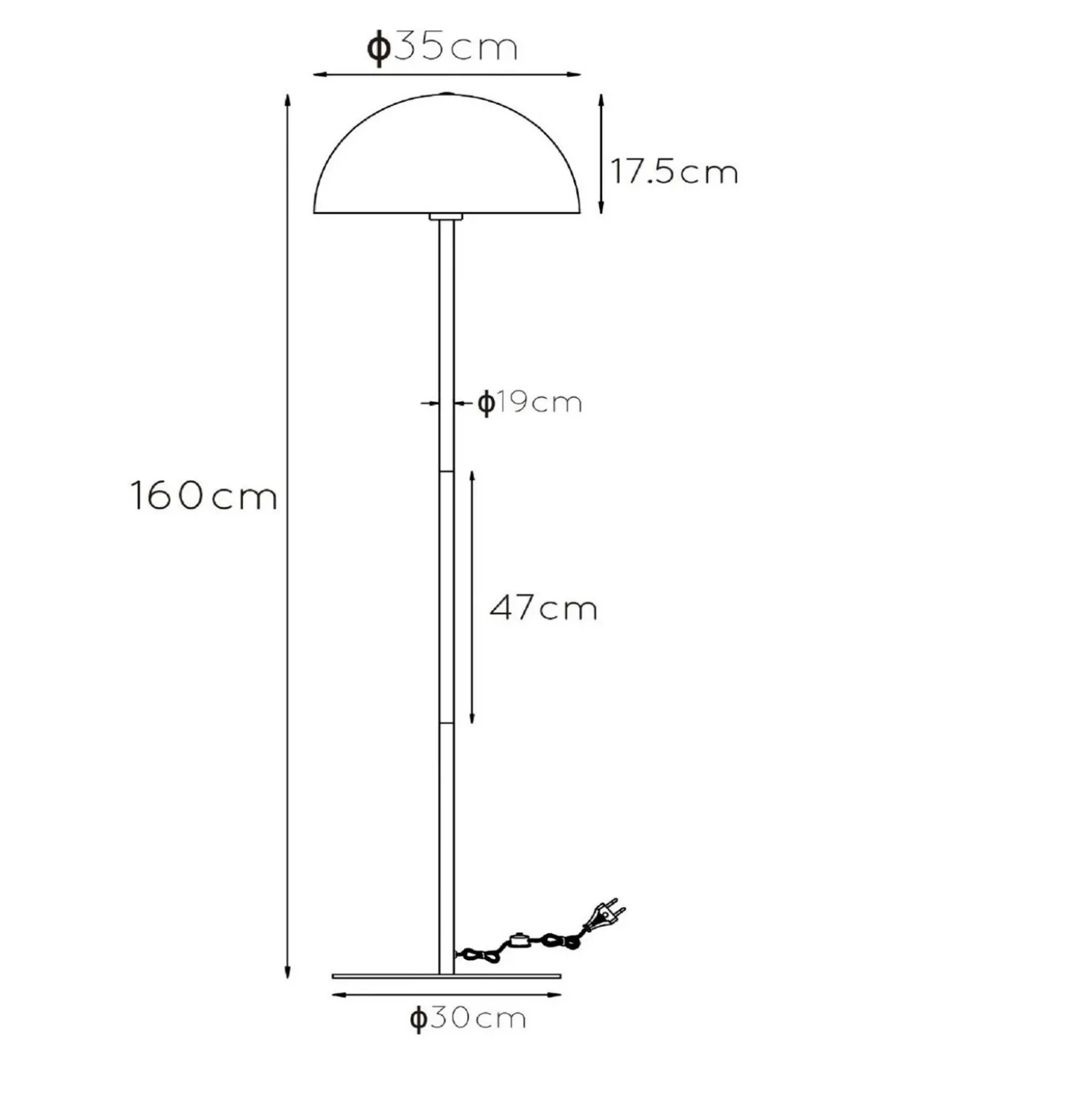 Lámpara pie Siemon de acero Ø 35 cm, amarillo ocre