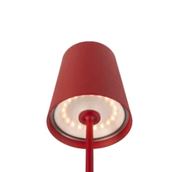 Lámpara recargable LED SLV Vinolina Two, roja, aluminio, Ø 11 cm, IP65, CCT