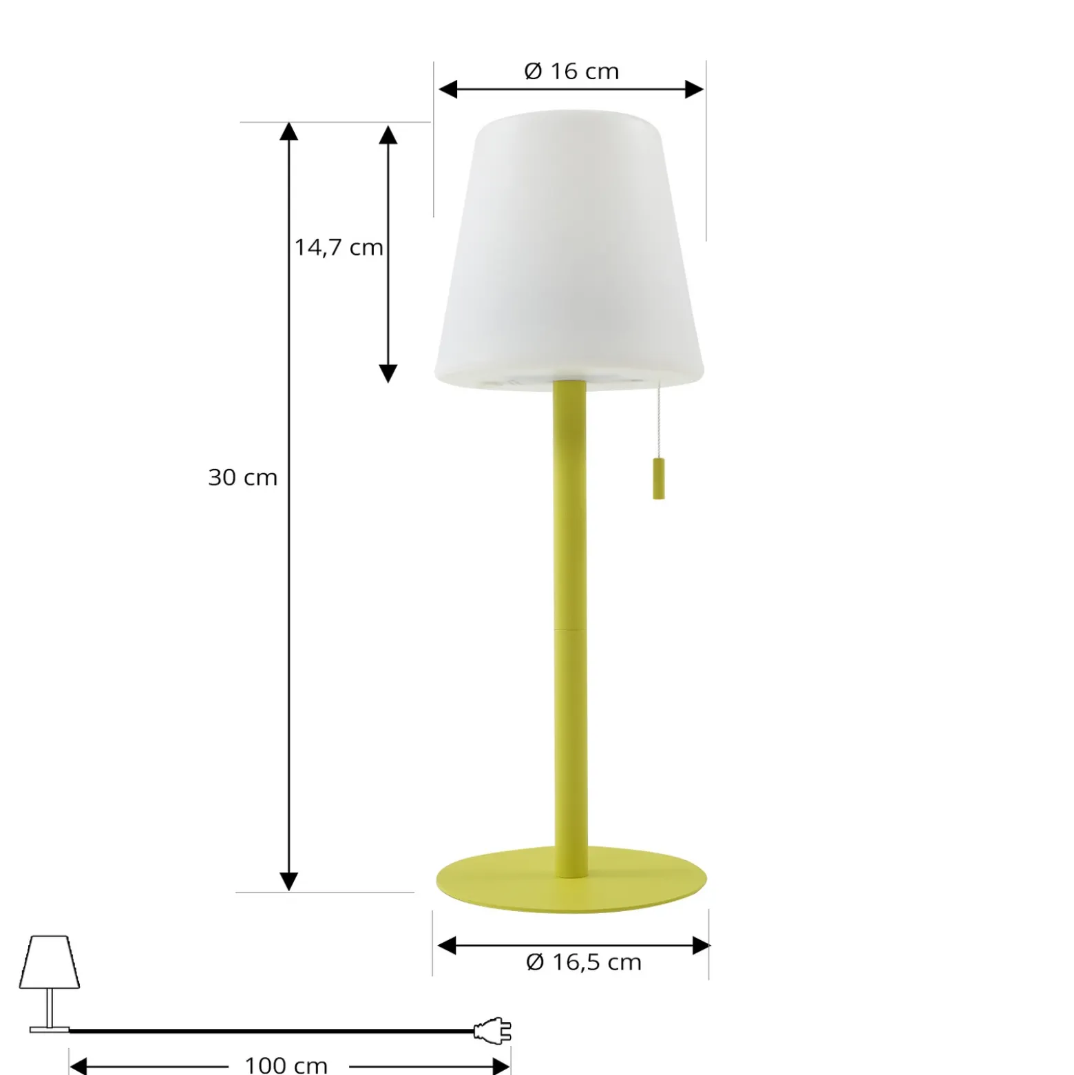 Lámpara recargable Lindby LED Azalea amarillo aluminio CCT regulable en