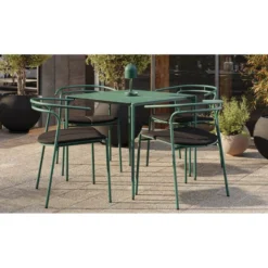 Lámpara recargable Luceo de AYTM, verde bosque, metal, 24 cm, atenuable, IP44