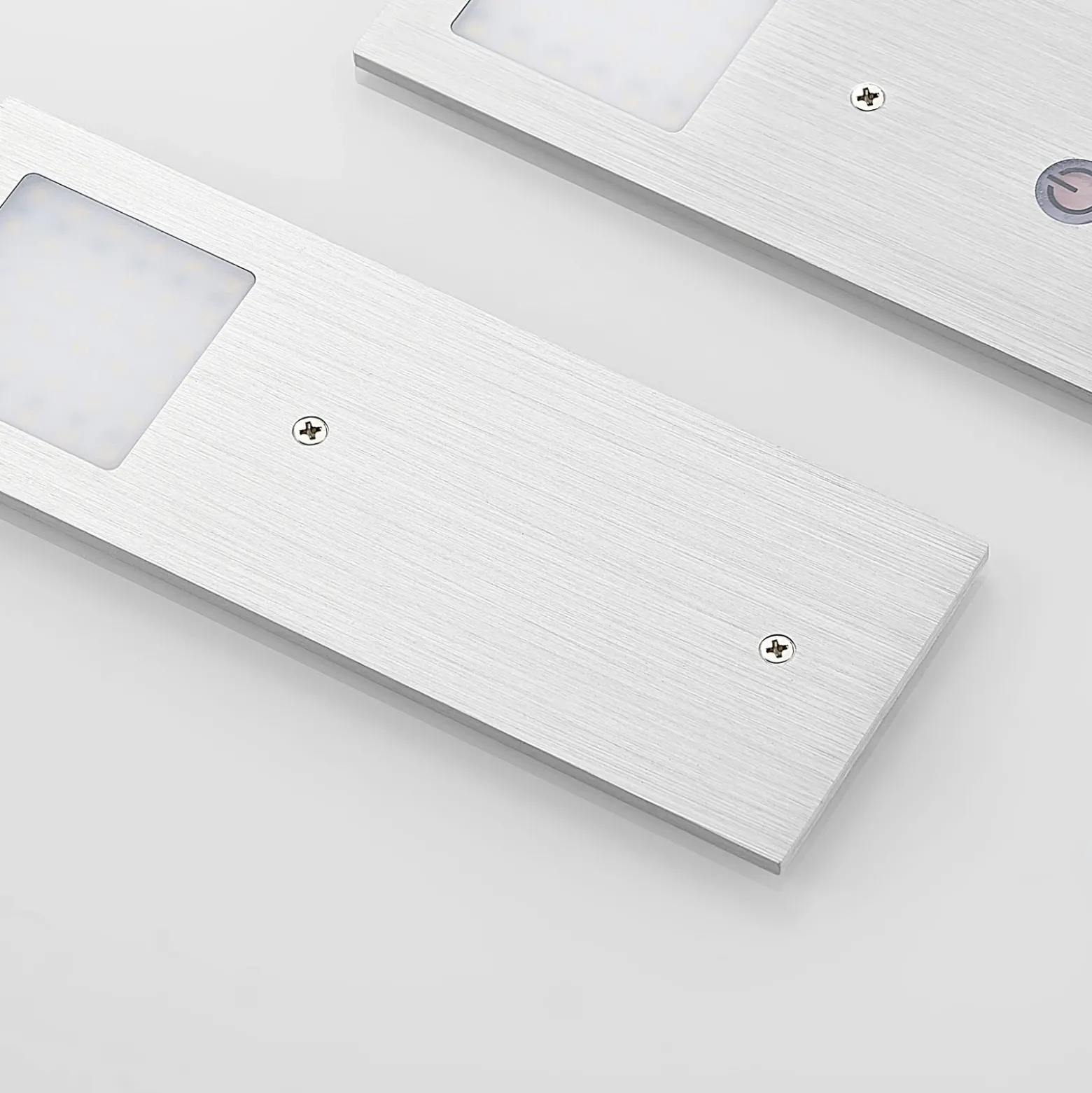 lámparas LED bajo mueble Arcchio Nortra, juego de 3, gris, color aluminio