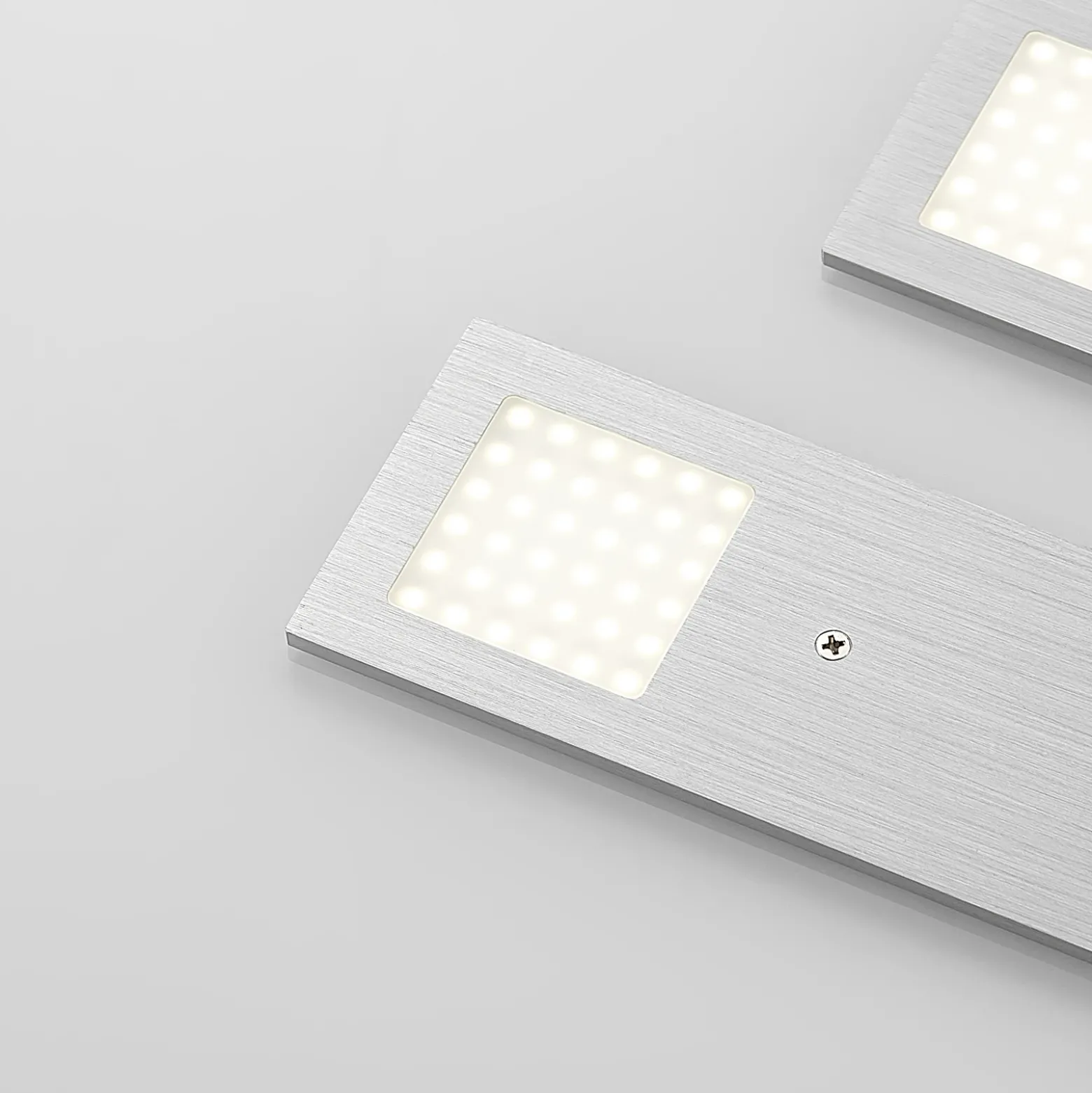 lámparas LED bajo mueble Arcchio Nortra, juego de 3, gris, color aluminio