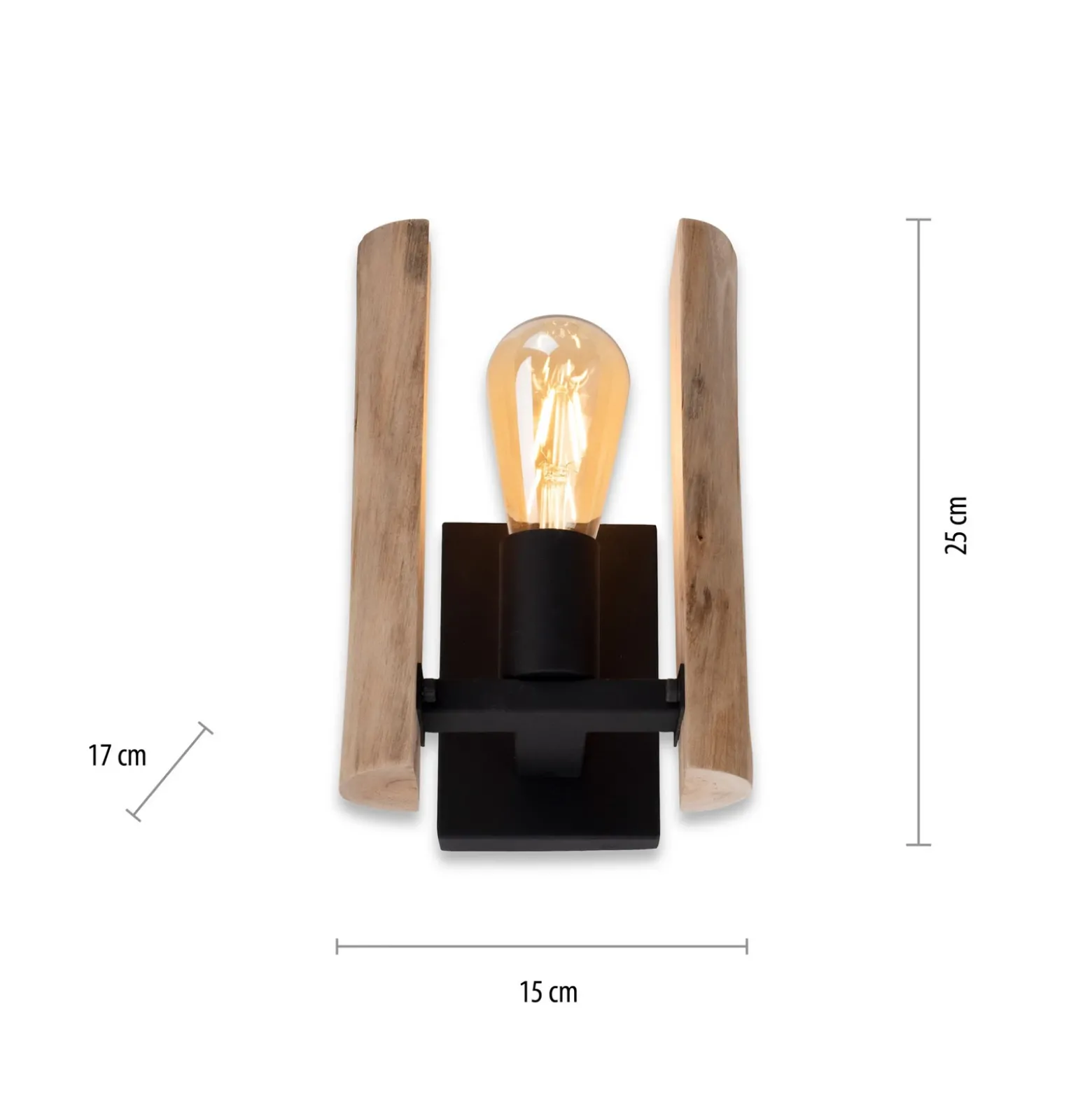 Log aplique de pared de madera